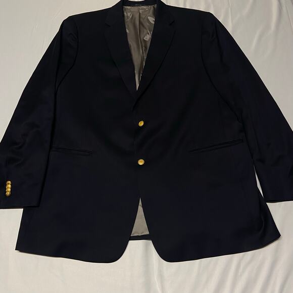 Nordstrom Blazer Jacket Sport Coat Suit Gold Hart Schaffner Marx Black 50XLG EUC - Picture 2 of 16